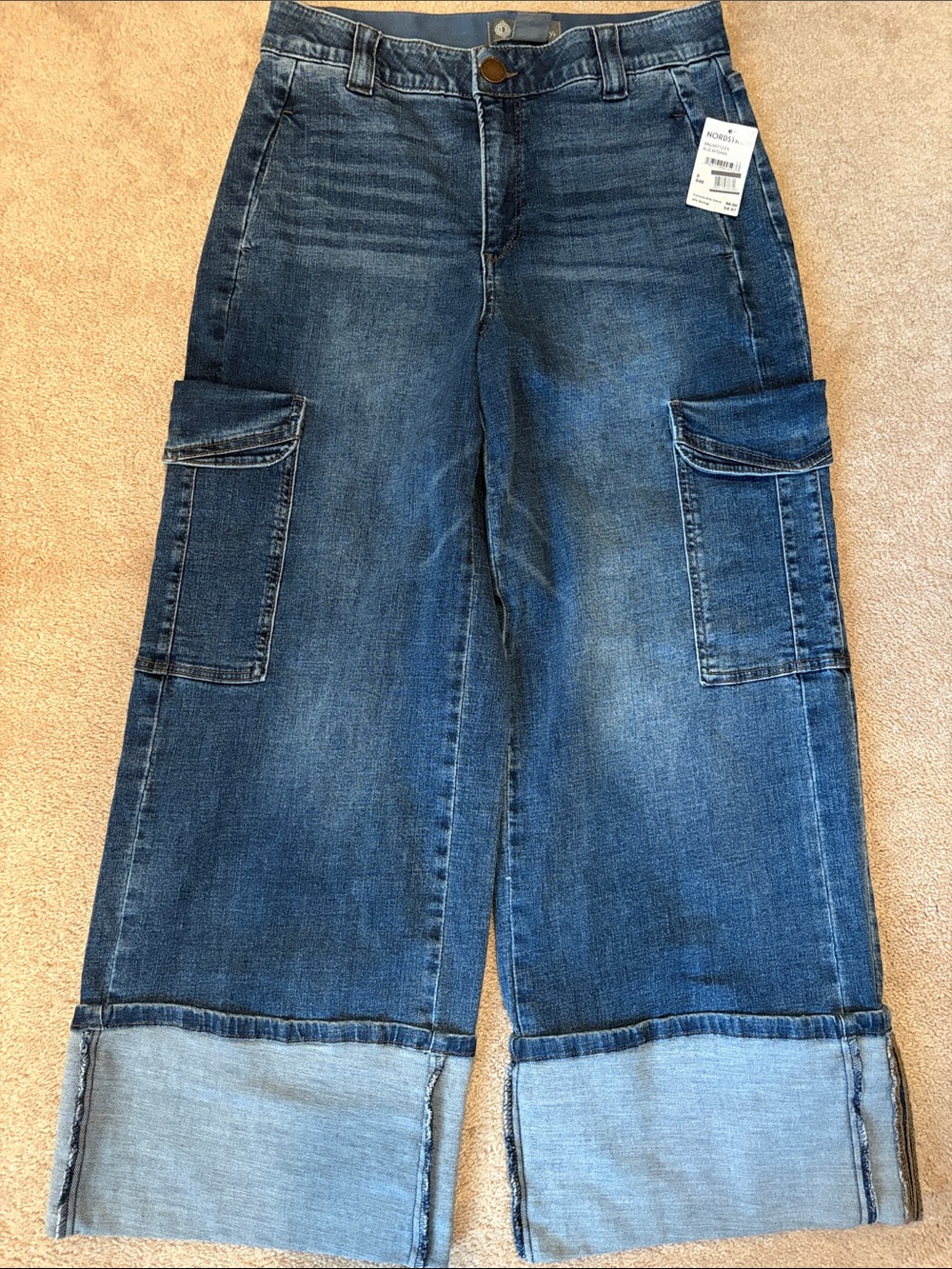 Democracy wide leg cuffed jeans size 8 new with tags